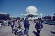 Image dated Jan. 1984 from (Brian - no last name).  Backside of Spaceship Earth attraction.