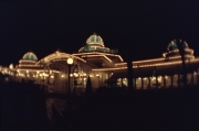 Crystal Palace lit up at night