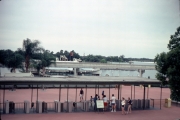 Looking out at the Magic Kingdom turnstiles