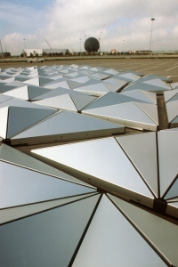 Spaceship Earth Alucobond panels awaiting attachment