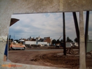 Epcot Center tram driving through a construction site
