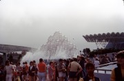 December-1982-EPCOT-Center-Imagination-Fountain-with-Crowd-and-Theater-Entrance-Overhang