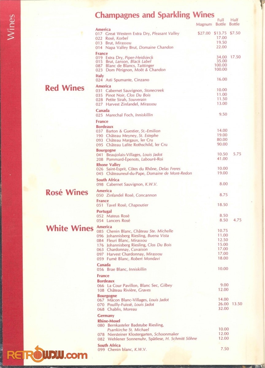 Top of the World Menu - 1980 - Page 1