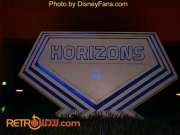 Horizons sign at night