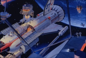 Horizons queue painting of the docking bay in Brava Centauri