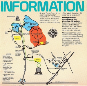 EPCOT Center '83 Transportion Map