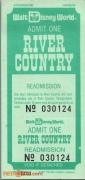 1987 River Country Ticket