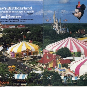 Ad showing an aerial View of Mickey's Birthdayland