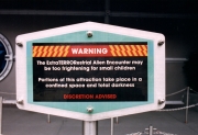 Guest Warning Sign About How Scary Alien Encounter Was For Little Kids - 1994