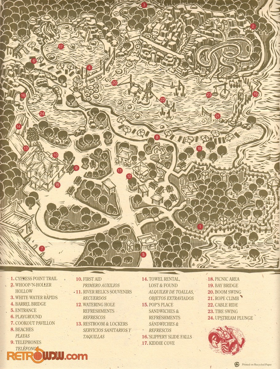 River Country Map - 1993