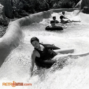 People of all ages enjoy the White Water Rapids ride on July 15, 1979