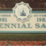 WDW Tencennial Salute sign in front of the Magic Kingdom (1982)