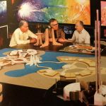 Card Walker, Ray Bradbury and John Hench discussing EPCOT Center