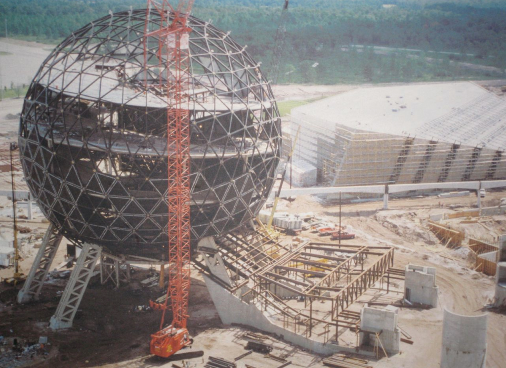 Spaceship Earth Construction along with Earth Station
