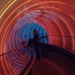 The rainbow tunnel in the Imagination pavilion in EPCOT Center January 1984