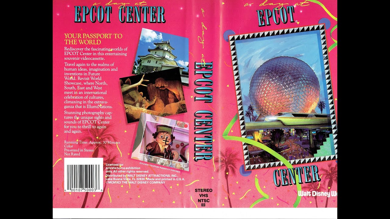 A Day at EPCOT Center 1991 AI Enhanced VHS Tape RetroWDW