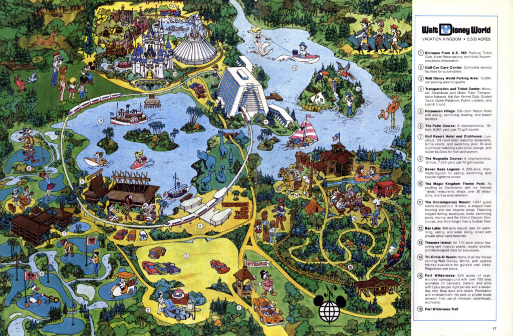 WDW Vacationland Spring 1975 - Walt Disney World Map